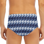 Denim Houndstooth Pattern Print Men's Triangle Swim Briefs