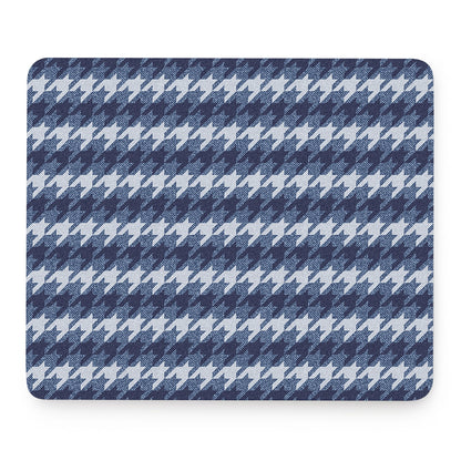 Denim Houndstooth Pattern Print Mouse Pad