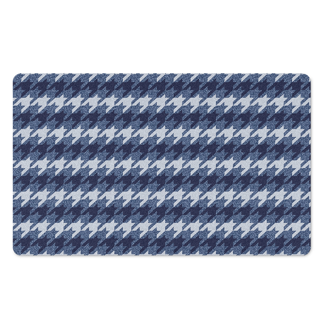 Denim Houndstooth Pattern Print Polyester Doormat