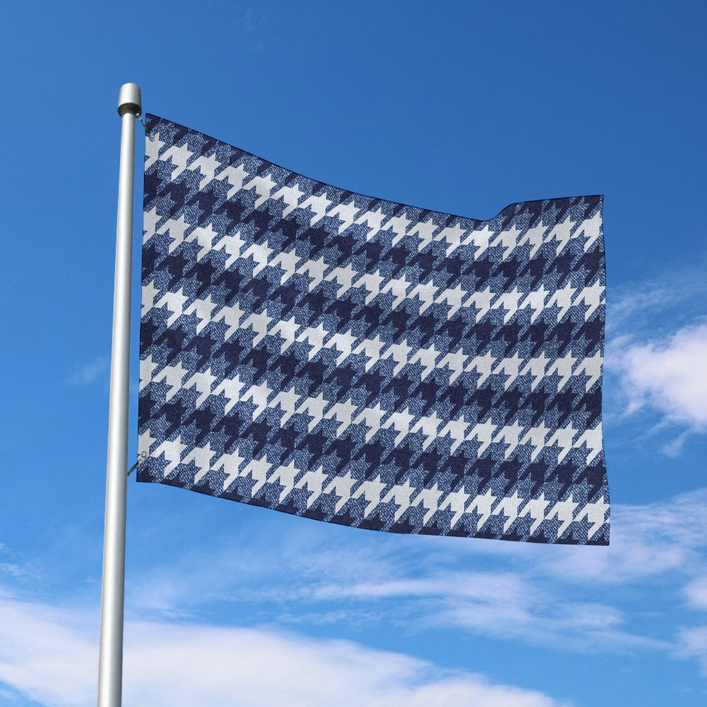 Denim Houndstooth Pattern Print Polyester Flag