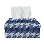 Denim Houndstooth Pattern Print Rectangle Tissue Box Cover