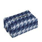 Denim Houndstooth Pattern Print Rectangle Tissue Box Cover