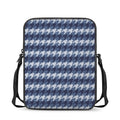 Denim Houndstooth Pattern Print Rectangular Crossbody Bag