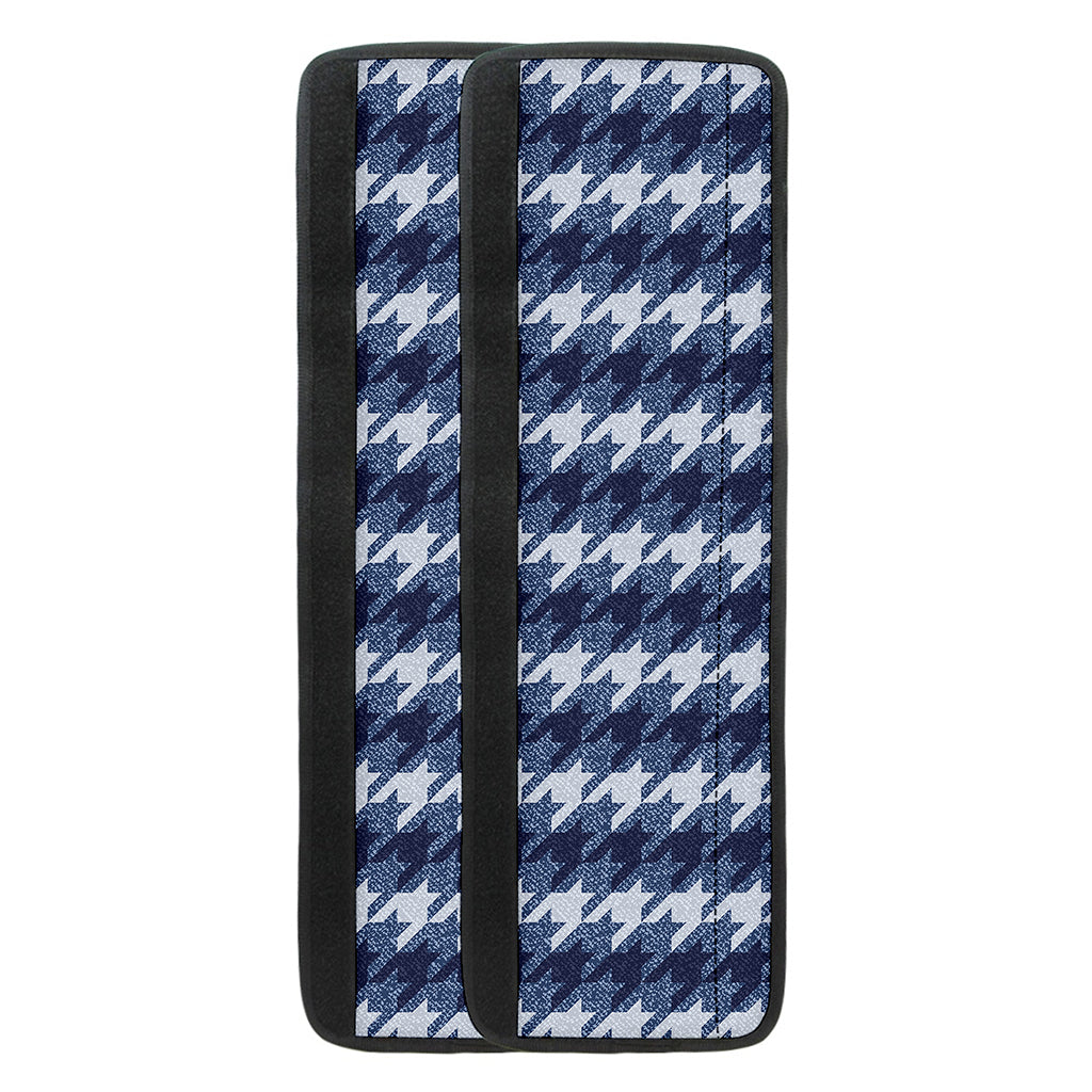 Denim Houndstooth Pattern Print Refrigerator Handle Covers