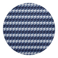 Denim Houndstooth Pattern Print Round Blanket