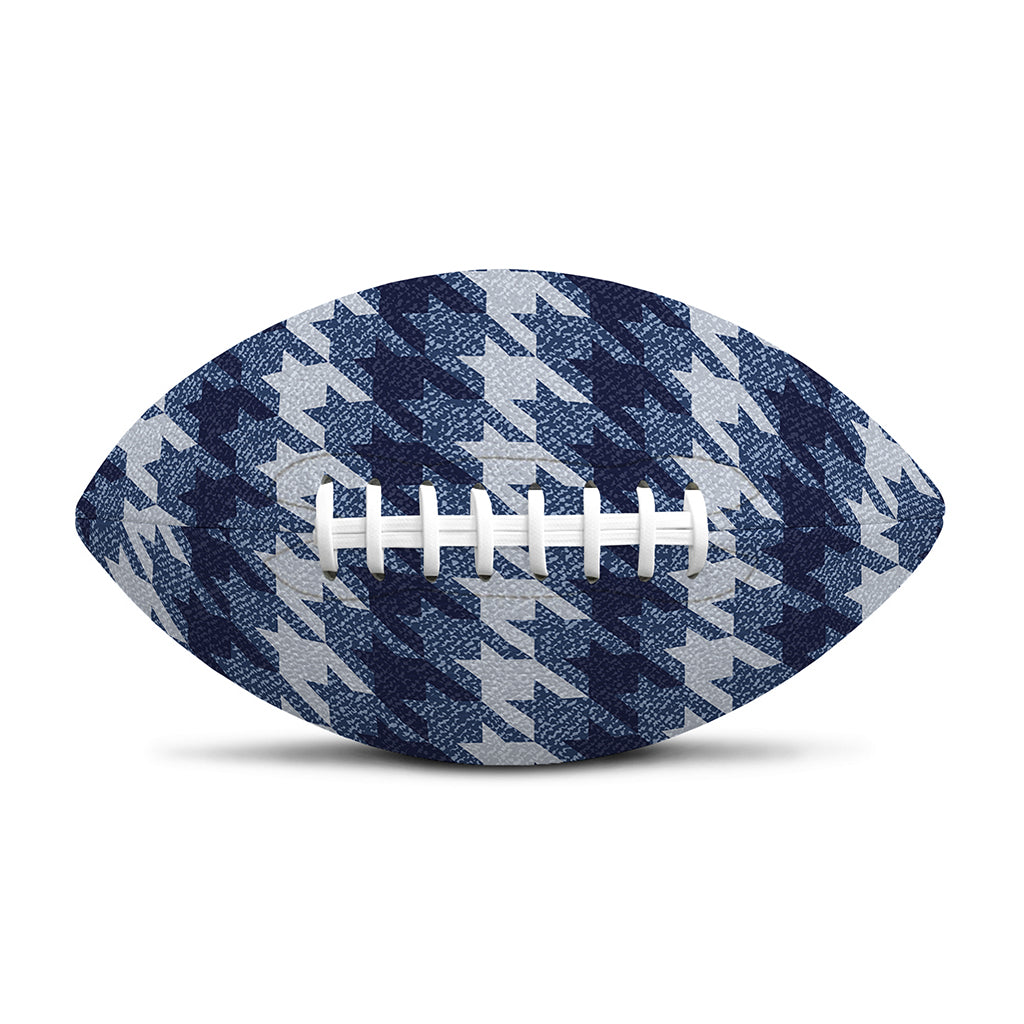 Denim Houndstooth Pattern Print Rugby Ball