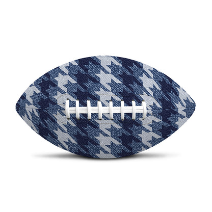 Denim Houndstooth Pattern Print Rugby Ball