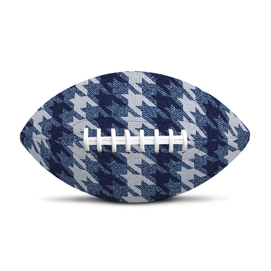 Denim Houndstooth Pattern Print Rugby Ball