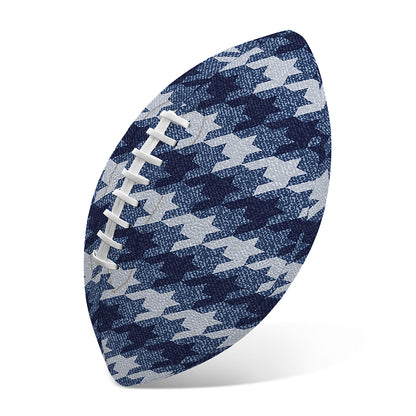 Denim Houndstooth Pattern Print Rugby Ball