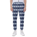 Denim Houndstooth Pattern Print Joggers