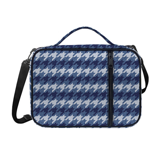 Denim Houndstooth Pattern Print Shoulder Strap Bible Bag