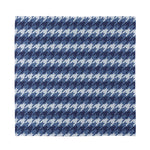 Denim Houndstooth Pattern Print Silk Bandana