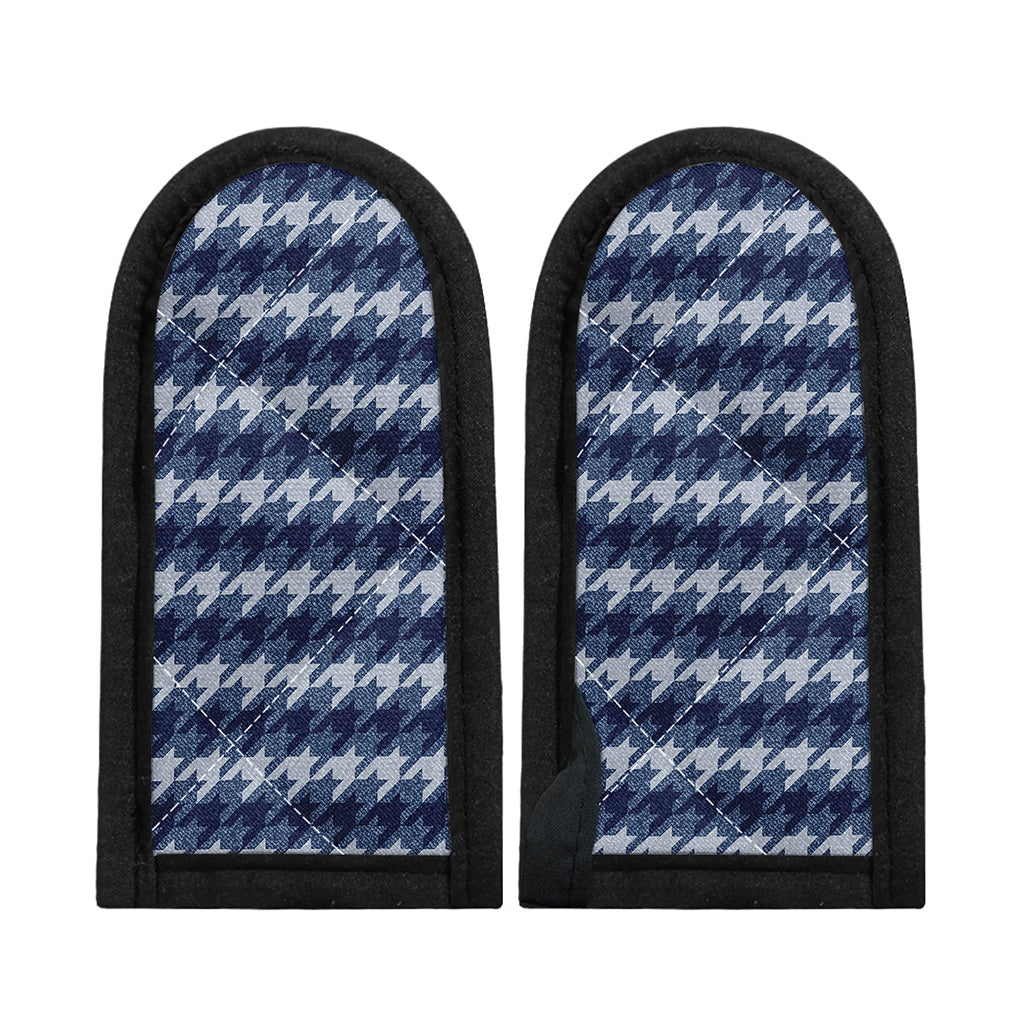 Denim Houndstooth Pattern Print Skillet Handle Cover
