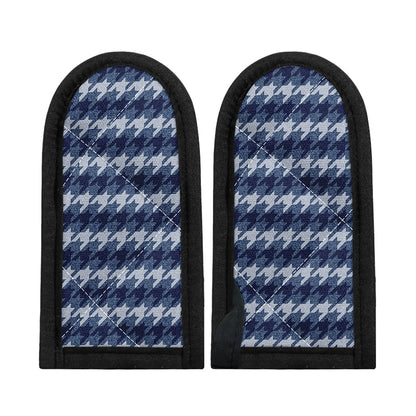 Denim Houndstooth Pattern Print Skillet Handle Cover