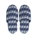 Denim Houndstooth Pattern Print Slippers