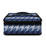 Denim Houndstooth Pattern Print Small Lunch Bag