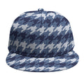 Denim Houndstooth Pattern Print Snapback Cap
