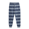 Denim Houndstooth Pattern Print Sweatpants