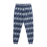 Denim Houndstooth Pattern Print Sweatpants