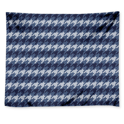 Denim Houndstooth Pattern Print Tapestry
