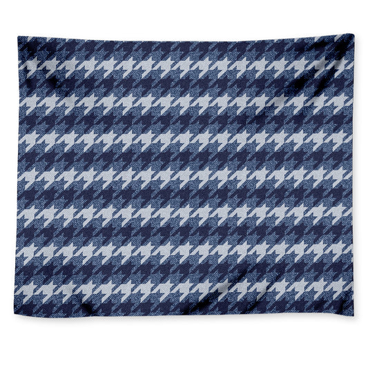 Denim Houndstooth Pattern Print Tapestry