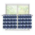 Denim Houndstooth Pattern Print Tier Curtains