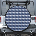 Denim Houndstooth Pattern Print Tire Cover