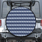 Denim Houndstooth Pattern Print Tire Cover