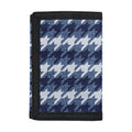 Denim Houndstooth Pattern Print Trifold Wallet