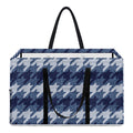 Denim Houndstooth Pattern Print Utility Tote Bag