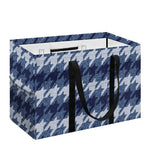 Denim Houndstooth Pattern Print Utility Tote Bag