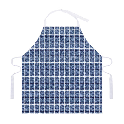 Denim Tattersall Pattern Print Adjustable Apron
