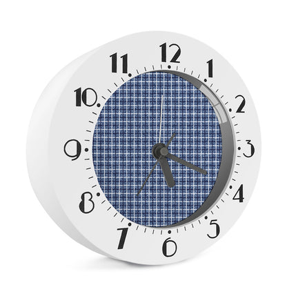Denim Tattersall Pattern Print Alarm Clock