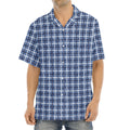 Denim Tattersall Pattern Print Aloha Shirt