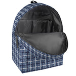 Denim Tattersall Pattern Print Backpack