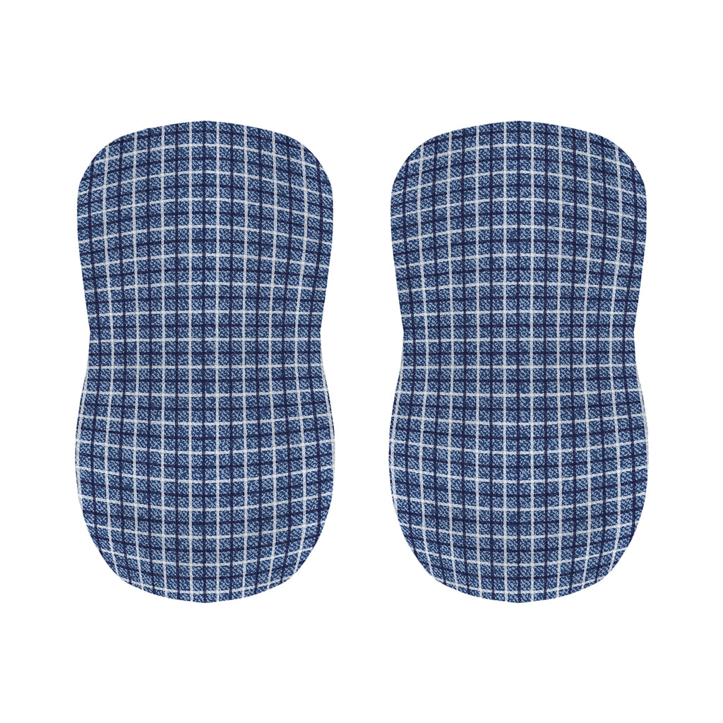 Denim Tattersall Pattern Print Bar Stool Covers