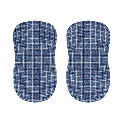 Denim Tattersall Pattern Print Bar Stool Covers