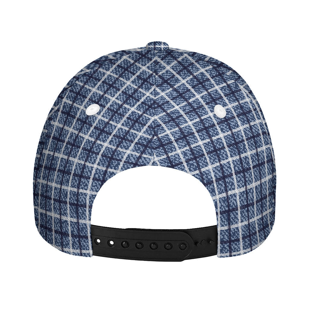 Denim Tattersall Pattern Print Baseball Cap