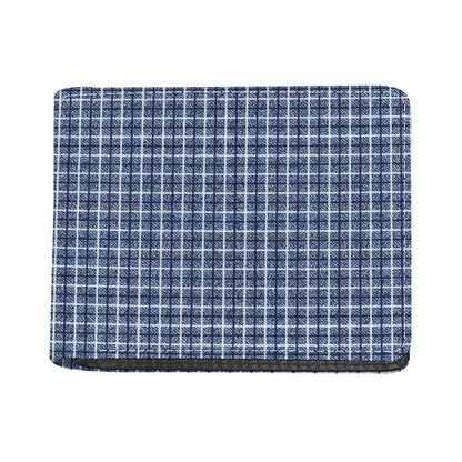 Denim Tattersall Pattern Print Bifold Wallet