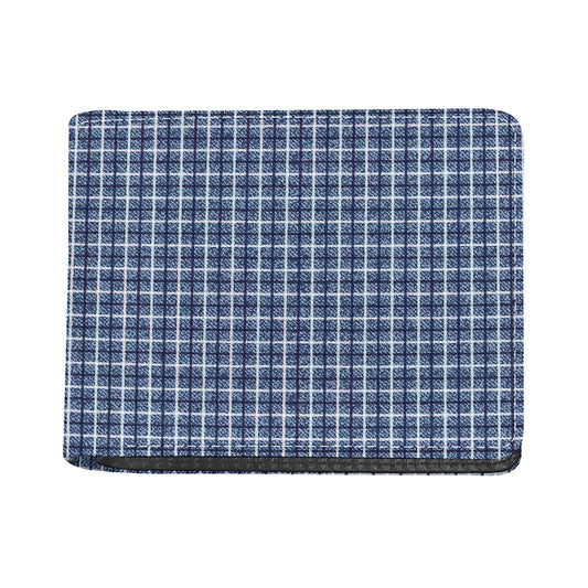 Denim Tattersall Pattern Print Bifold Wallet