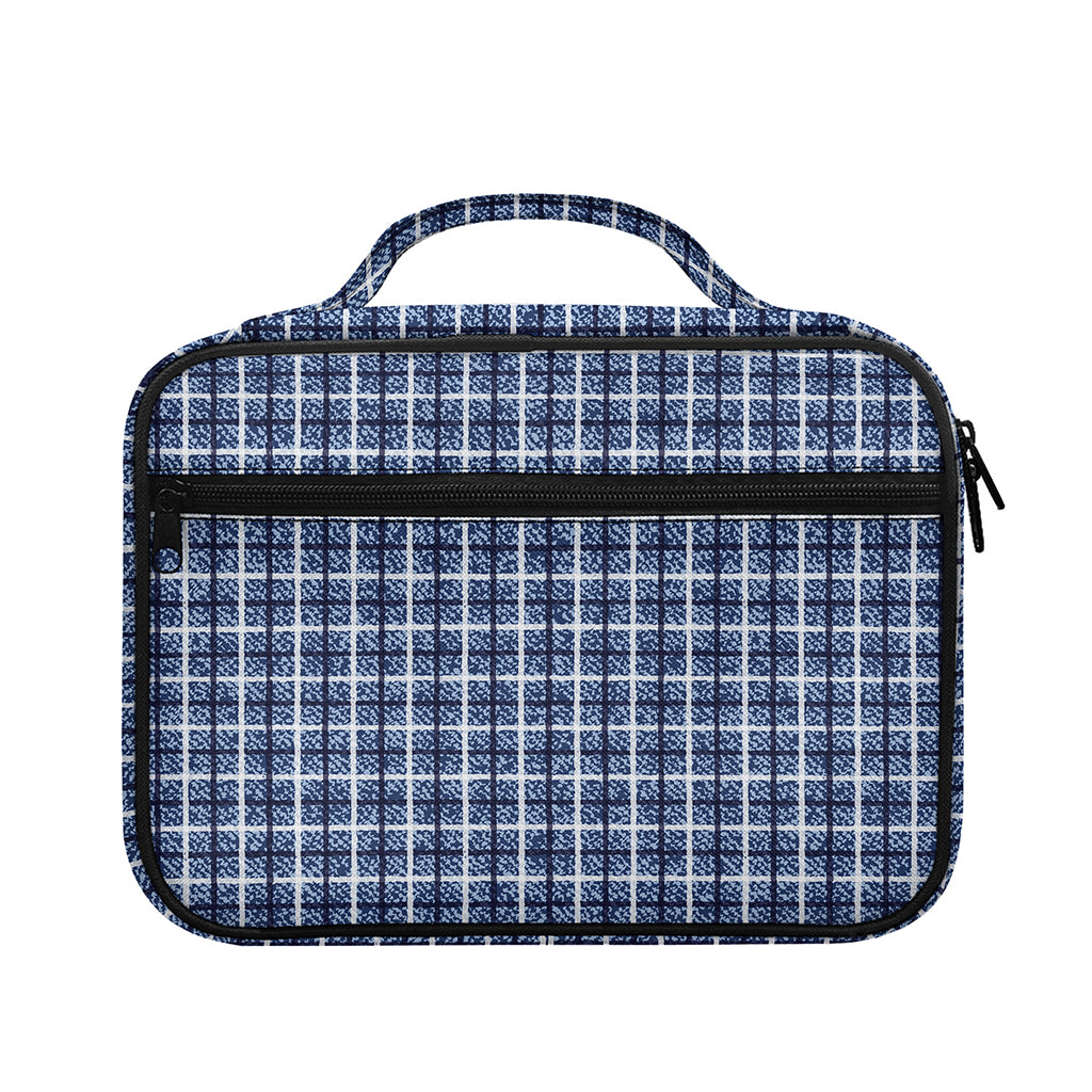 Denim Tattersall Pattern Print Briefcase Bible Bag