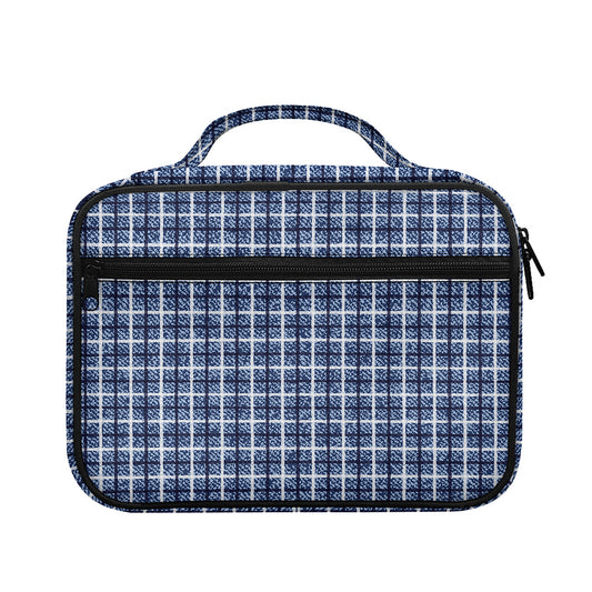 Denim Tattersall Pattern Print Briefcase Bible Bag