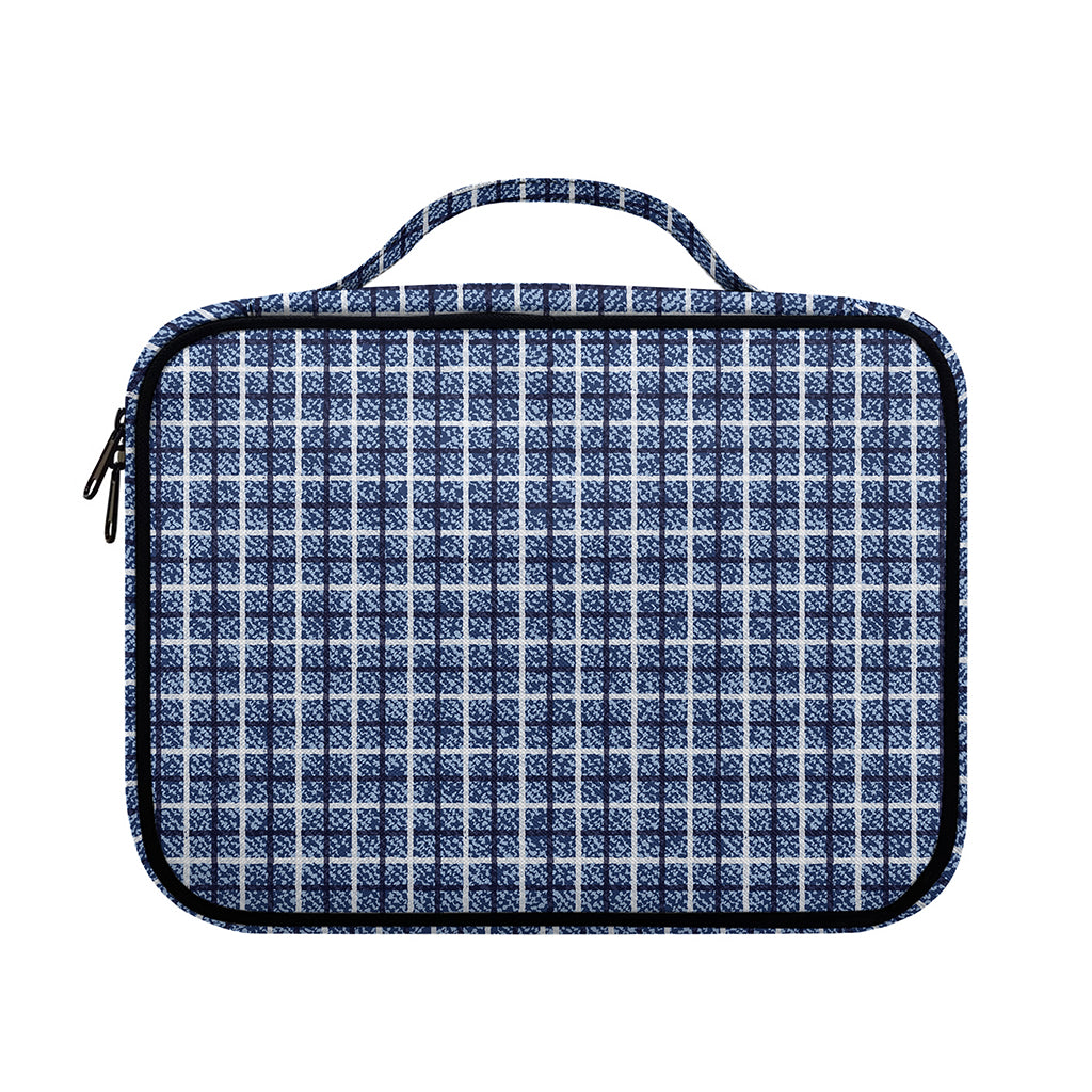 Denim Tattersall Pattern Print Briefcase Bible Bag