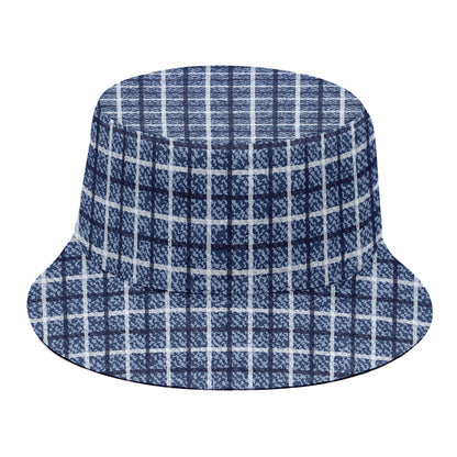 Denim Tattersall Pattern Print Bucket Hat