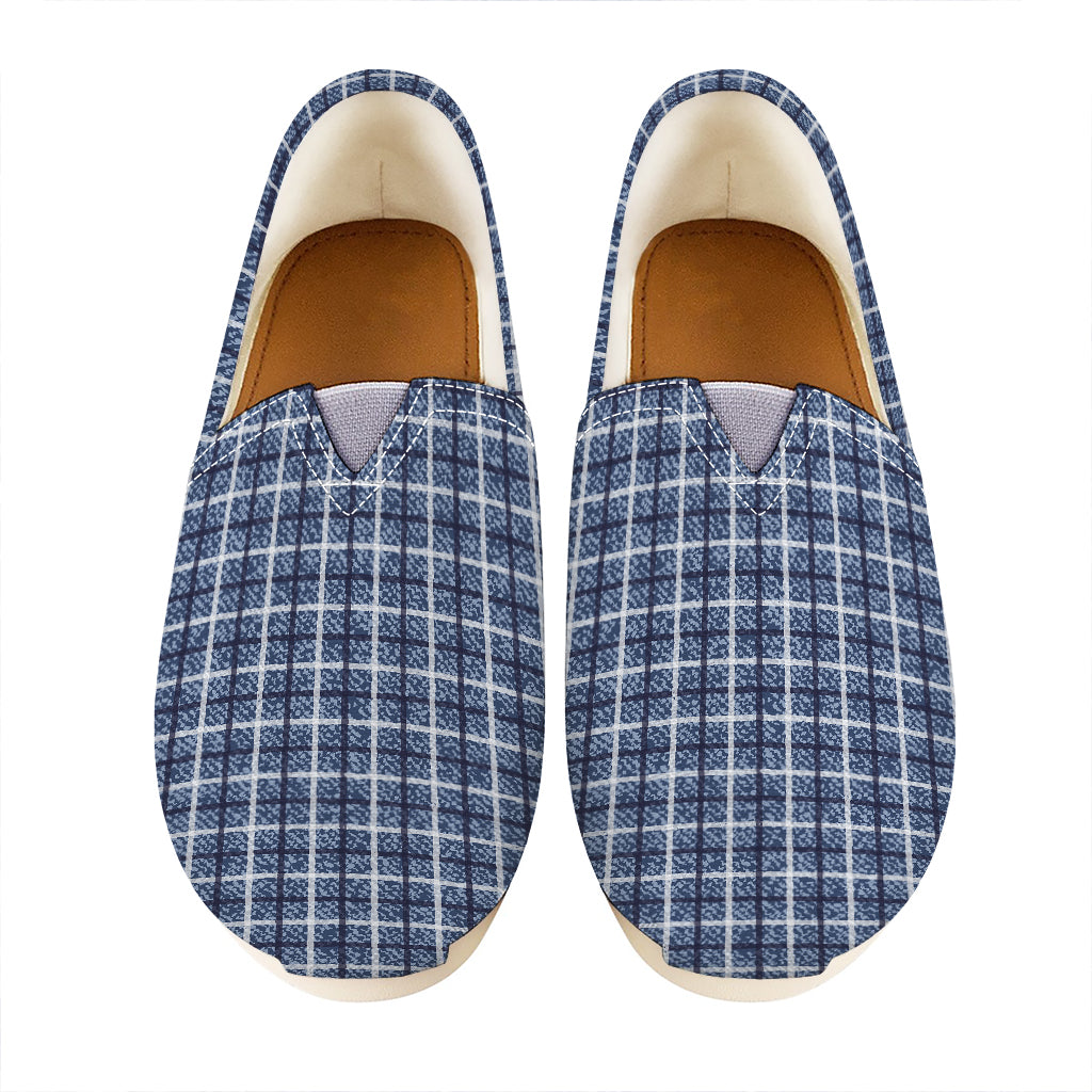 Denim Tattersall Pattern Print Casual Shoes