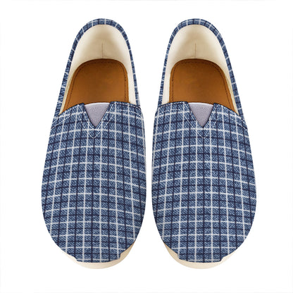 Denim Tattersall Pattern Print Casual Shoes