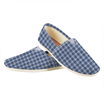 Denim Tattersall Pattern Print Casual Shoes