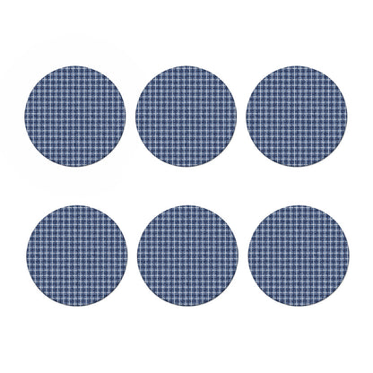 Denim Tattersall Pattern Print Coaster Set