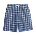 Denim Tattersall Pattern Print Cotton Shorts