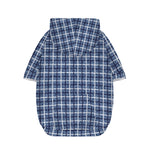 Denim Tattersall Pattern Print Dog Zip Up Hoodie